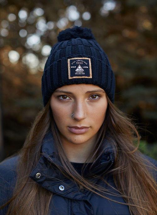 Organic Cotton Wild Vibes Black Beanie